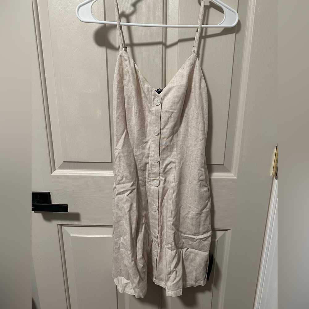 Cream Button-Down Dress
